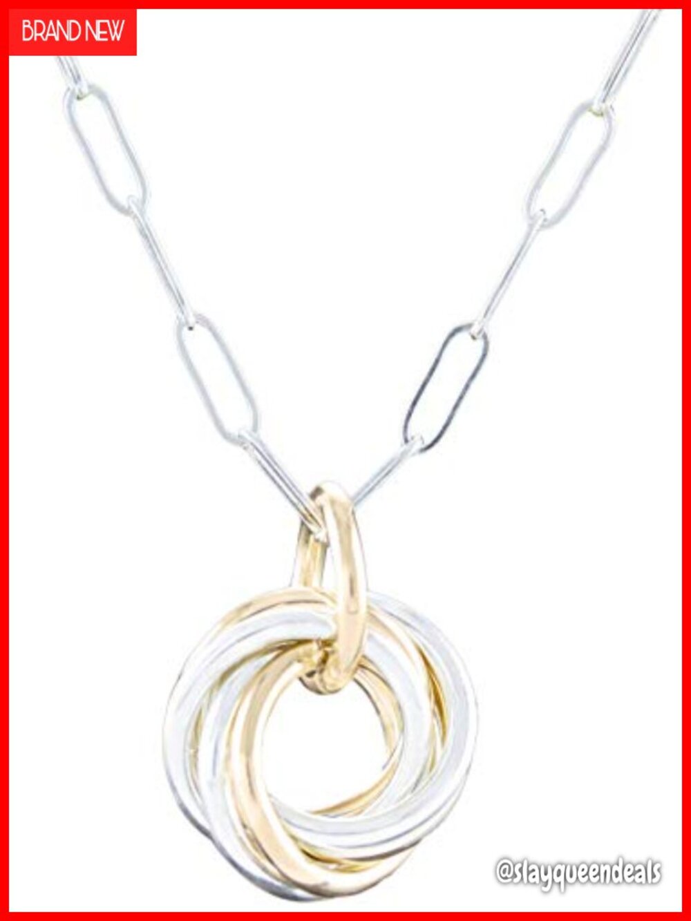 14K Gold Filled Love Knot Pendant Necklace 20 Inch Hypoallergenic